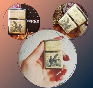 Zippo Scrimshaw Flying Ducks (Anatre in Volo) RARO