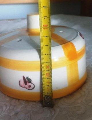 Juego 2 Recipientes Cerámica Naranja y Blanco