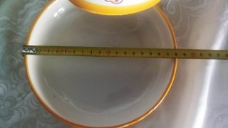 Juego 2 Recipientes Cerámica Naranja y Blanco