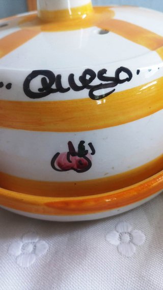 Juego 2 Recipientes Cerámica Naranja y Blanco