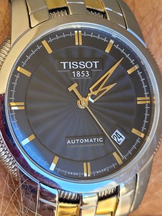 Tissot Automático Esfera gris y Dorada