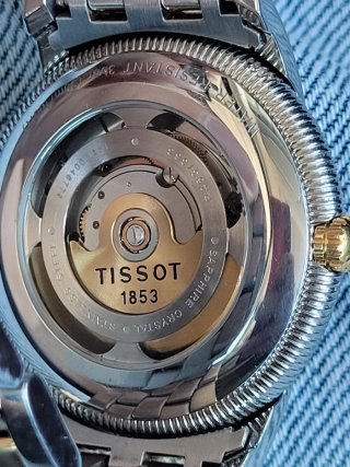 Tissot Automático Esfera gris y Dorada