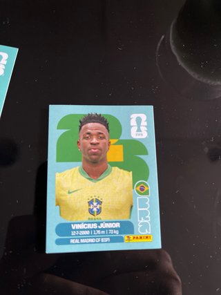 3 Cromos Panini Mundial Cristiano, Mbappé, Viniciu