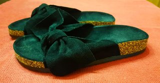 Zapatillas terciopelo verde talla 36