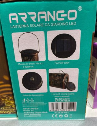 Lanterna Solare da Giardino LED Arrango