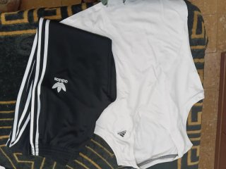 Conjunto Adidas Talla L Blanco y Negro
