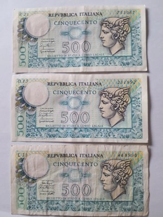4 Banconote Lire 500 e 1000