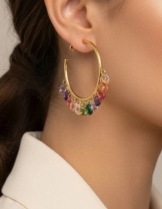 Pendientes Aro Acero Multicolor