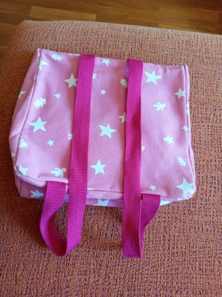 Mochila Tous tela niña rosa estrellas blancas