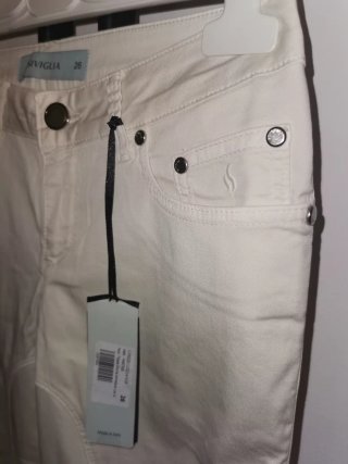 Pantaloni Siviglia donna beige tg 26 cartellino