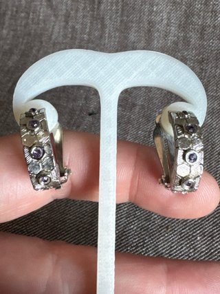 Orecchini clip vintage con Pietre Viola
