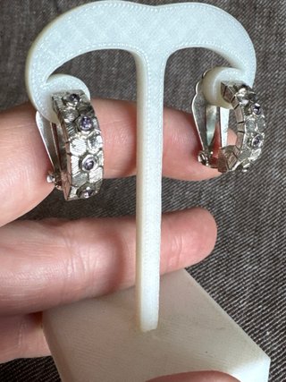 Orecchini clip vintage con Pietre Viola