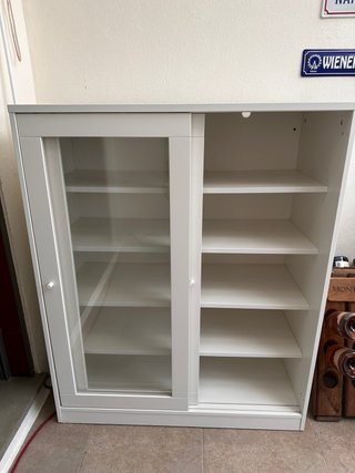 Vetrina Ikea in Cristallo e Legno Bianco