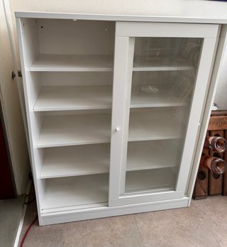 Vetrina Ikea in Cristallo e Legno Bianco