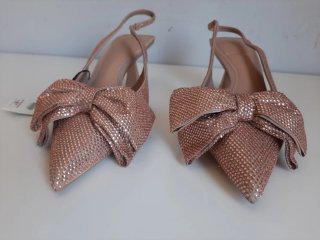 Tacones Zara destalonados nude Lazo Brillos nuevo