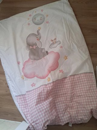 2 Chichoneras y Edredón de cuna rosa