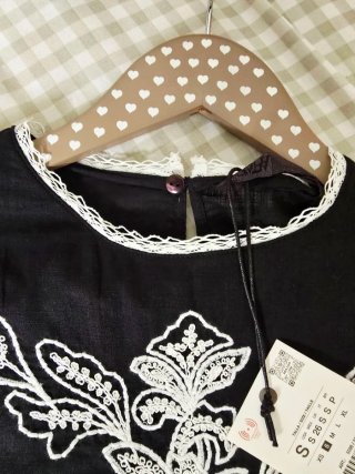 Blusa Zara Negra Encaje Talla S