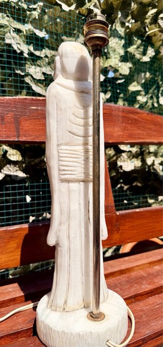 Lampada Scultura Saggio Cinese Vintage Pietra