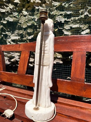 Lampada Scultura Saggio Cinese Vintage Pietra