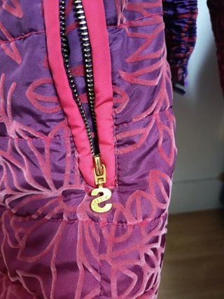 Abrigo Desigual niña morado y rojo