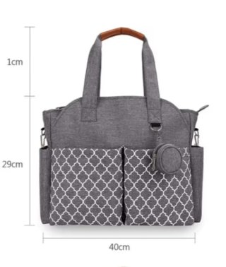 Bolso cambiador bebé gris con estampado
