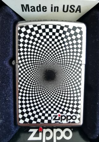 Zippo Vortice Illusion Ottico Bianco Nero