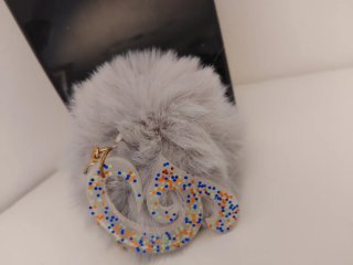 Portachiavi iniziale G glitterata