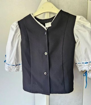 Blusas Traje Huertana Niña Negro/Blanco