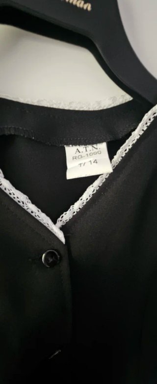 Blusas Traje Huertana Niña Negro/Blanco