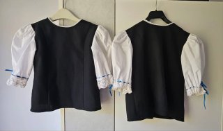 Blusas Traje Huertana Niña Negro/Blanco