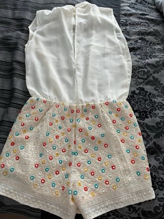 Mono corto mujer beige y multicolor