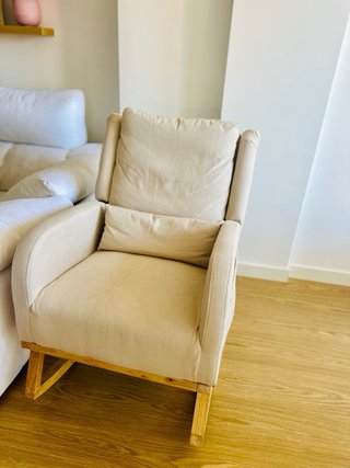 Mecedora/Balancín Beige y Madera
