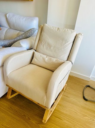 Mecedora/Balancín Beige y Madera