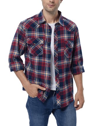 Camisa de franela a cuadros hombre