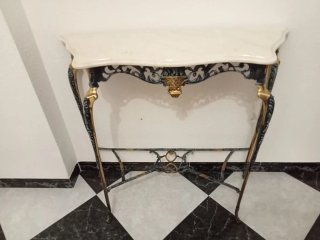 Mesa consola forja y mármol