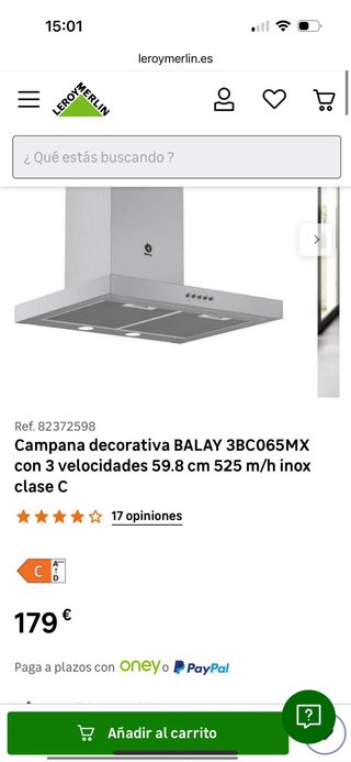 Campana Extractora Balay Acero Inoxidable