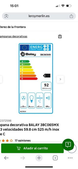 Campana Extractora Balay Acero Inoxidable