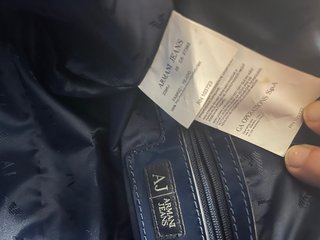 Borsa a bauletto iconica, Armani Jeans blu lucida