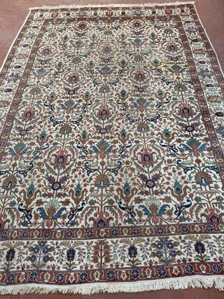 Tappeto Persiano Beige e Multicolor