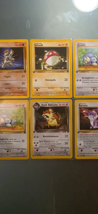 Lotto 6 Carte Pokemon Team Rocket Prima Edizione