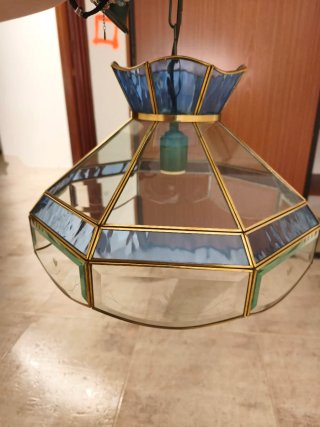 Lámpara vintage cristal y metal