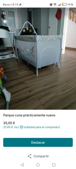 Parque cuna prácticamente nuevo