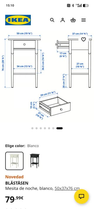 Mesitas de noche blanca Ikea