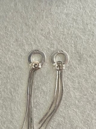Pendientes plata 925 alargados con círculos