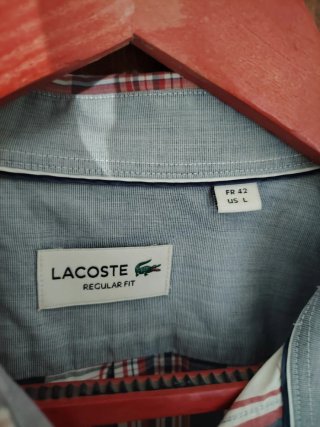 Camisa Lacoste Talla L Cuadros