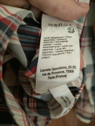 Camisa Lacoste Talla L Cuadros