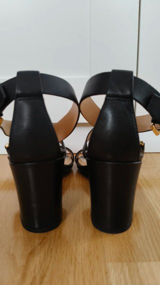 Sandalias tacón Ralph Lauren negras
