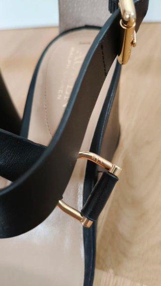 Sandalias tacón Ralph Lauren negras