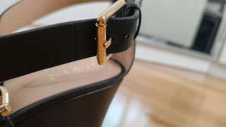 Sandalias tacón Ralph Lauren negras