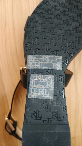 Sandalias tacón Ralph Lauren negras